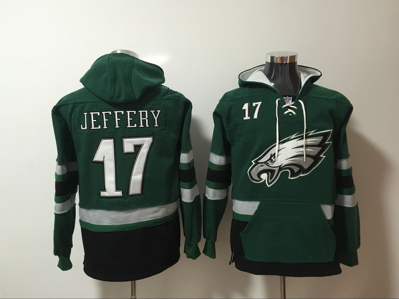 Men NFL Nike Philadelphia Eagles 17 Jeffery green Sweatshirts